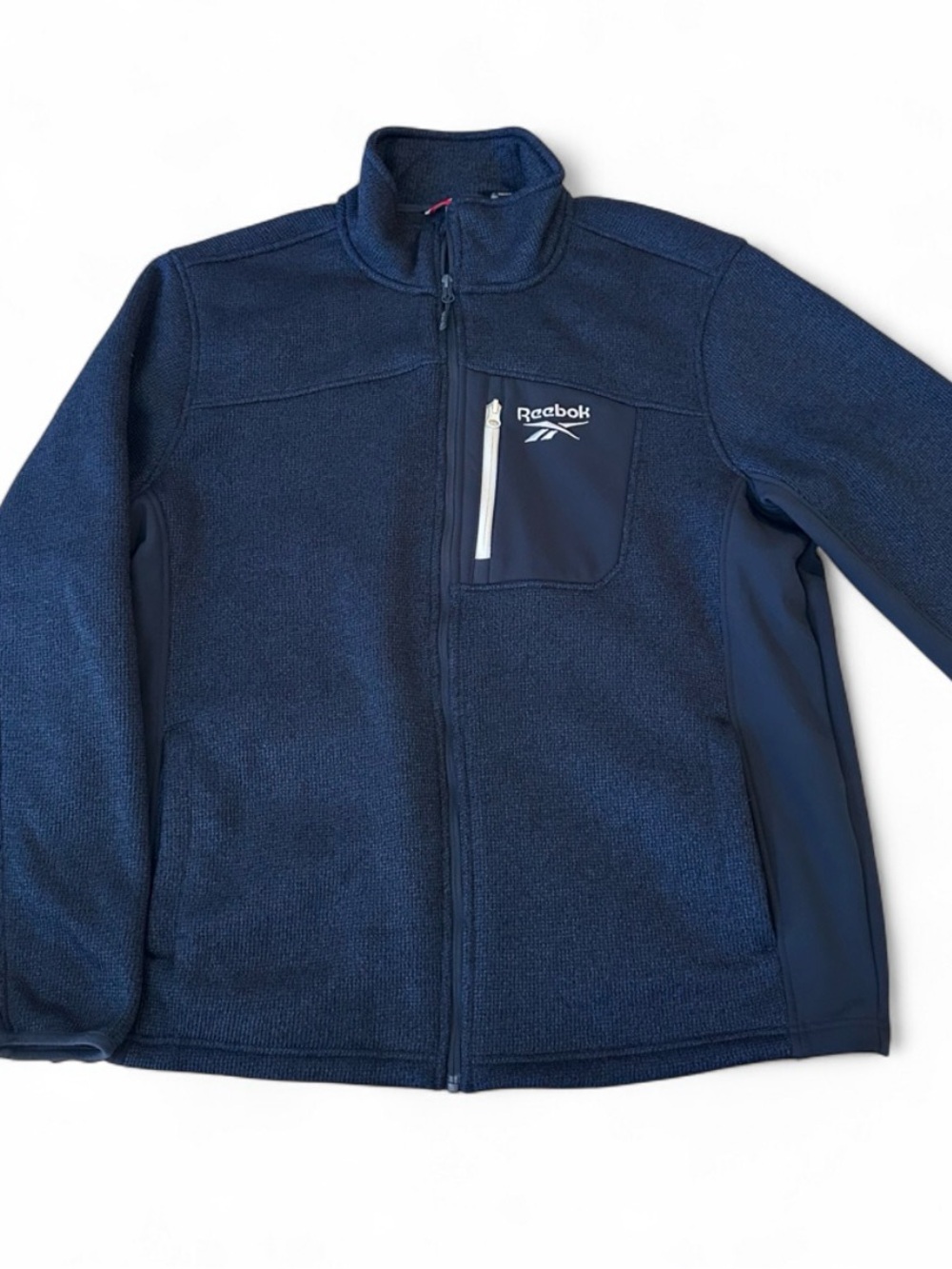 Reebok Navy Full-Zip Men's Fleece Jacket with Chest Pocket